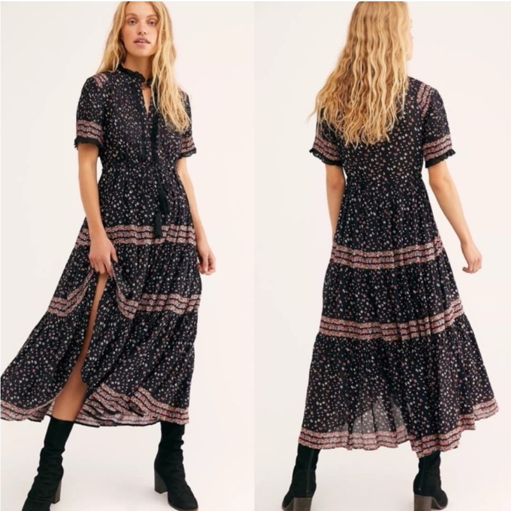 Free People Black Floral Maxi Dress